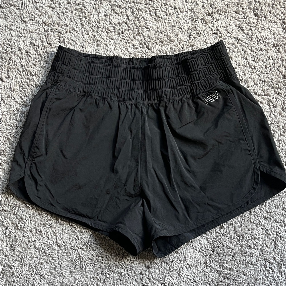 Pink active black shorts